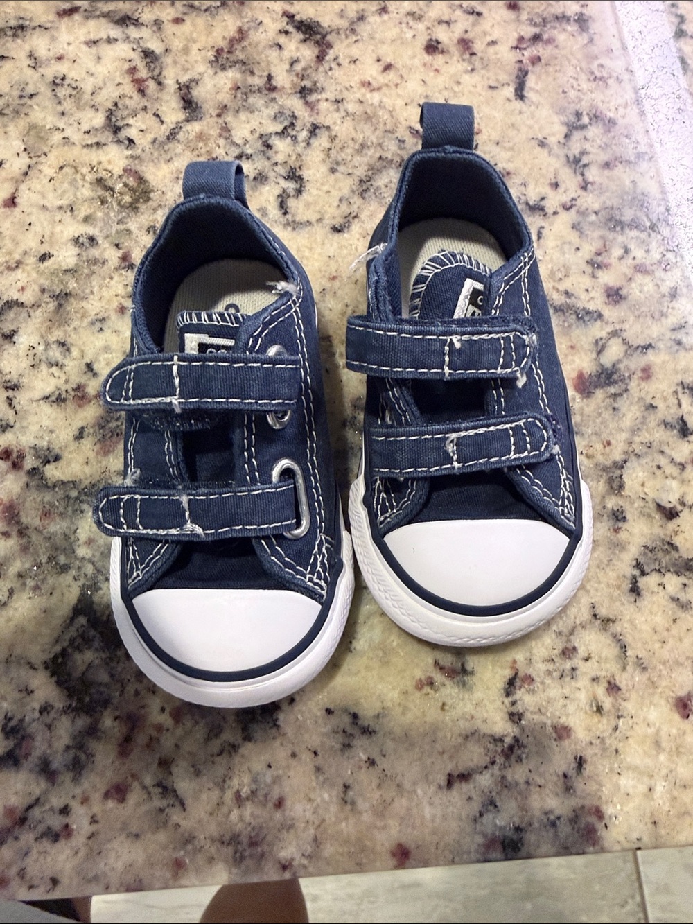Toddler Navy Canvas Hook-and-Loop Sneakers by
